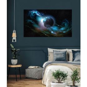 Bordo Sanat BRD-SNT-M-0178 70x40 cm Galaksi Dekoratif Duvar Kanvas Tablo