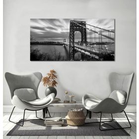 Bordo Sanat BRD-SNT-M-0216 70x40 cm Siyah Beyaz Köprü Dekoratif Duvar Kanvas Tablo