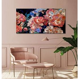 Bordo Sanat BRD-SNT-M-0316 80x40 cm Çiçekler Dekoratif Duvar Kanvas Tablo