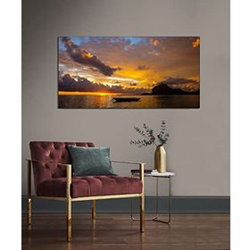 Bordo Sanat BRD-SNT-M-0466 80x40 cm Günbatımı Dekoratif Duvar Kanvas Tablo