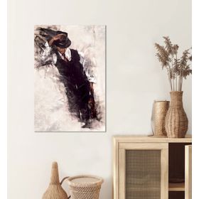 Bordo Sanat BRD-SNT-M-0526 50x75 cm Adam Silüet Dekoratif Duvar Kanvas Tablo