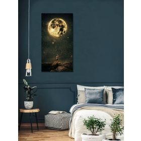 Bordo Sanat BRD-SNT-M-0978 80x150 cm Dolunay Dekoratif Duvar Kanvas Tablo