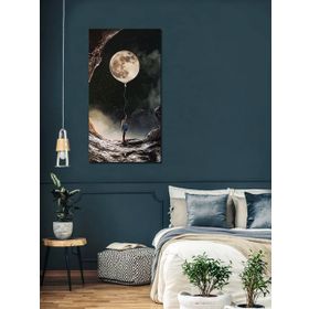 Bordo Sanat BRD-SNT-M-0982 70x130 cm Dolunay Dekoratif Duvar Kanvas Tablo