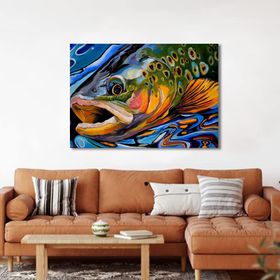 Bordo Sanat BRD-SNT-M-1045 70x50 cm Balık Dekoratif Duvar Kanvas Tablo