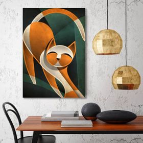 Bordo Sanat BRD-SNT-M-1064 70x100 cm Kedi Dekoratif Duvar Kanvas Tablo