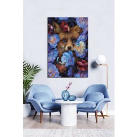 Bordo Sanat BRD-SNT-M-1172 60x90 cm Tilki Dekoratif Duvar Kanvas Tablo