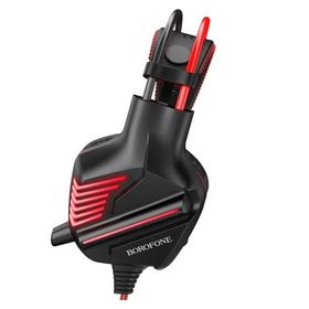 Borofone B0101 Kırmızı Siyah Kablolu Oyuncu Kulaklığı