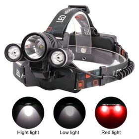 Boruit T6 5000 Lm 3xcree Xml-t6+2r5 Led Kafa Feneri