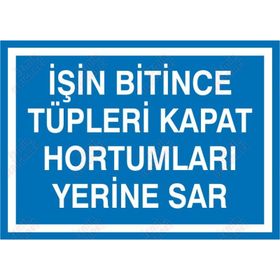 Boşalan Tüpleri İşaretle Levhası