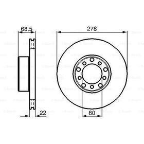 Bosch 0986478061 Mercedes W126 Renault 107 Renault 107 1264210012 Ön Fren Diski