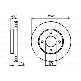 Bosch 0986478774 257 24-22.4 mm Hava Kanallı 5171238100 Ön Fren Diski