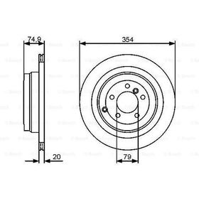 Bosch 0986479479 354/20 17 mm Kaplamalı Arka Fren Diski