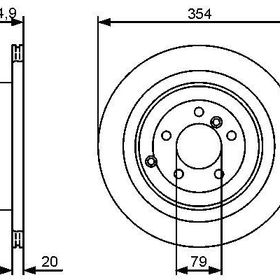 Bosch 0986479479 354/20 17 mm Kaplamalı Arka Fren Diski