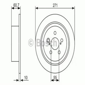 Bosch 0986479613 Toyota Avensis 1.6 1.8 2.0 Vvt I 00-03 271X5 4243105040 Düz Arka Fren Diski