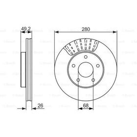 Bosch 0986479678 280 26-24 mm Hava Kanallı 402063L103 Ön Fren Diski