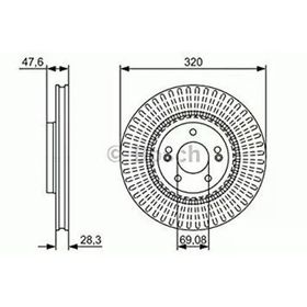 Bosch 0986479A21 0 Ceed 12 Optima 12 İx35 12 I40 12 320X28x5dlxhvlı 51712D7100 Ön Fren Diski