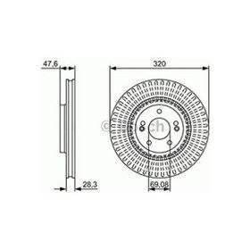 Bosch 0986479A21 0 Ceed 12 Optima 12 İx35 12 I40 12 320X28x5dlxhvlı 51712D7100 Ön Fren Diski