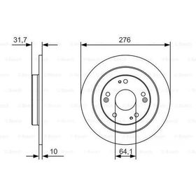 Bosch 0986479A92 0 Honda Civic 2012-276X5 42510TV0E01 Düz Arka Fren Diski Aynası