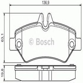 Bosch 0986495100 Mercedes Sprinter Volkswagen Crafter 06 136 mm Arka Fren Balatası