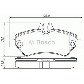 Bosch 0986495100 Mercedes Sprinter Volkswagen Crafter 06 136 mm Arka Fren Balatası