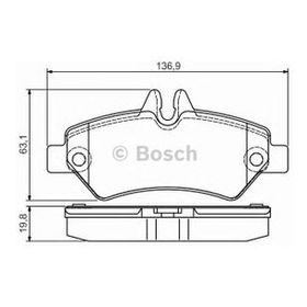 Bosch 0986495100 Mercedes Sprinter Volkswagen Crafter 06 136 mm Arka Fren Balatası