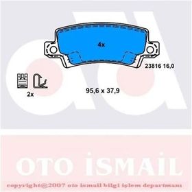 Bosch 0986TB2416 Oto Arka Fren Balatası