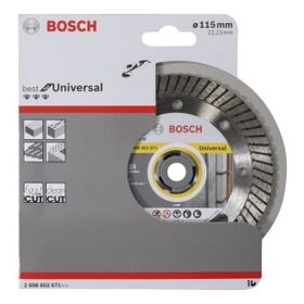Bosch 115 mm Best Serisi Genel Yapı Malzemeleri İçin Turbo Segmanlı Elmas Kesme Diski