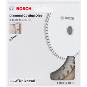 Bosch 115 mm Turbo Ekonomik Seri Genel Yapı Malzemeleri İçin Elmas Kesme Diski