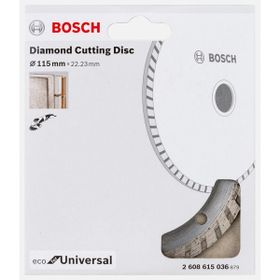 Bosch 115 mm Turbo Ekonomik Seri Genel Yapı Malzemeleri İçin Elmas Kesme Diski