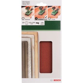 Bosch 115x230 mm 120 Kum 14 Delik 10'lu Titreşimli Zımpara Kağıdı