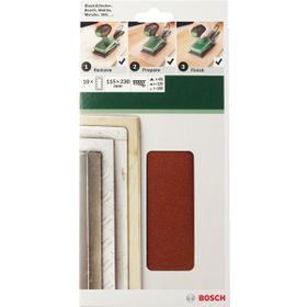 Bosch 115x230 mm 60/120/180 Kum 14 Delik 10'lu Set Titreşimli Zımpara Kağıdı