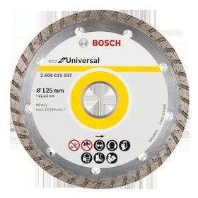 Bosch 125 mm Turbo Ekonomik Seri 9+1 Genel Yapı Malzemeleri İçin Elmas Kesme Diski