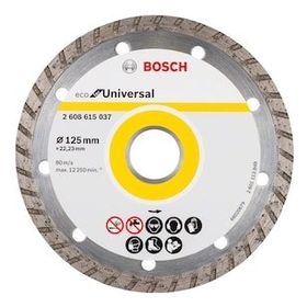 Bosch 125 mm Turbo Ekonomik Seri 9+1 Genel Yapı Malzemeleri İçin Elmas Kesme Diski