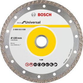 Bosch 180 mm Turbo Ekonomik Seri 9+1 Genel Yapı Malzemeleri İçin Elmas Kesme Diski