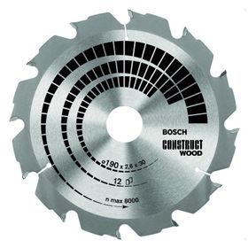 Bosch 190x30 mm 12 Diş Construch Wood Daire Testere Bıçağı