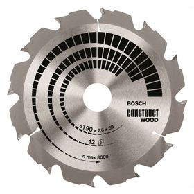 Bosch 190x30 mm 12 Diş Construch Wood Daire Testere Bıçağı