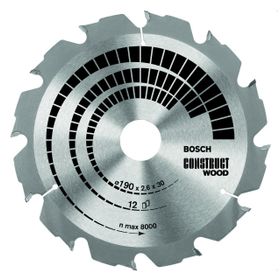 Bosch 190x30 mm 12 Diş Construch Wood Daire Testere Bıçağı