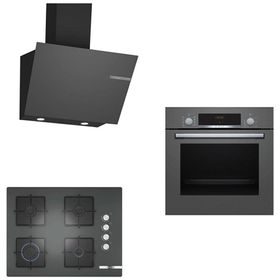 Bosch 251 HBF514BH1T - POP7C9O12O - DWK66PJ70T Gri 3'lü Ankastre Set