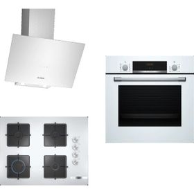 Bosch 257 HBF514BW1T - POP7C2O12O - DWK64PJ20T Beyaz 3'lü Ankastre Set