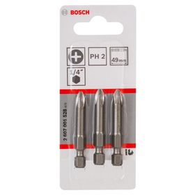 Bosch 2607001528 ExtraHard PH 2x49 mm 3 Adet Vidalama Ucu