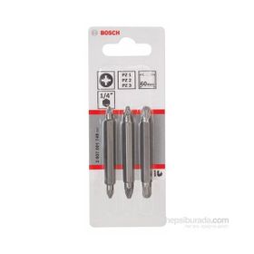 Bosch 2607001749 PZ1/2/3x60 mm 3'lü Çift Taraflı Vidalama Ucu