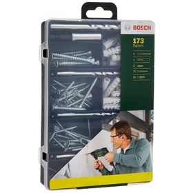 Bosch 2607019511 173 Parça Dübel, Vida, Matkap Uçlu Sabitleme Aksesuar Seti
