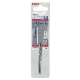 Bosch 2608585912 HSS-G 3,2 mm 2'li Taşlanmış Metal Matkap Ucu