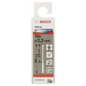 Bosch 2608595052 HSS-G 2.2x53 mm 10'lu Matkap Ucu