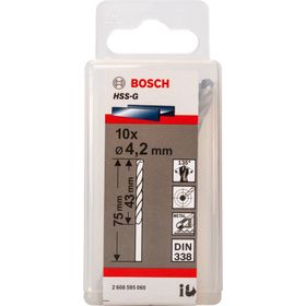 Bosch 2608595060 HSS-G 4.2x75 mm 10'lu Matkap Ucu