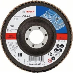 Bosch 2608603653 115 mm 60 K X431 10'lu Metal Kesici Flap Disk