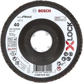Bosch 2608619197 X-Lock 115 mm 40 Kum Best Serisi Metal Flap Disk
