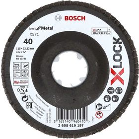 Bosch 2608619197 X-Lock 115 mm 40 Kum Best Serisi Metal Flap Disk