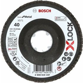 Bosch 2608619197 X-Lock 115 mm 40 Kum Best Serisi Metal Flap Disk