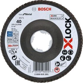 Bosch 2608619201 X-Lock 125 mm 40 Kum Best Serisi Metal Flap Disk